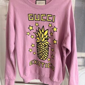 Gucci Pink Top with Yellow Pineapple Motif